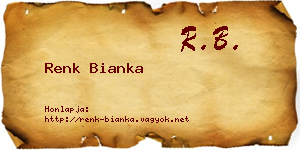 Renk Bianka névjegykártya